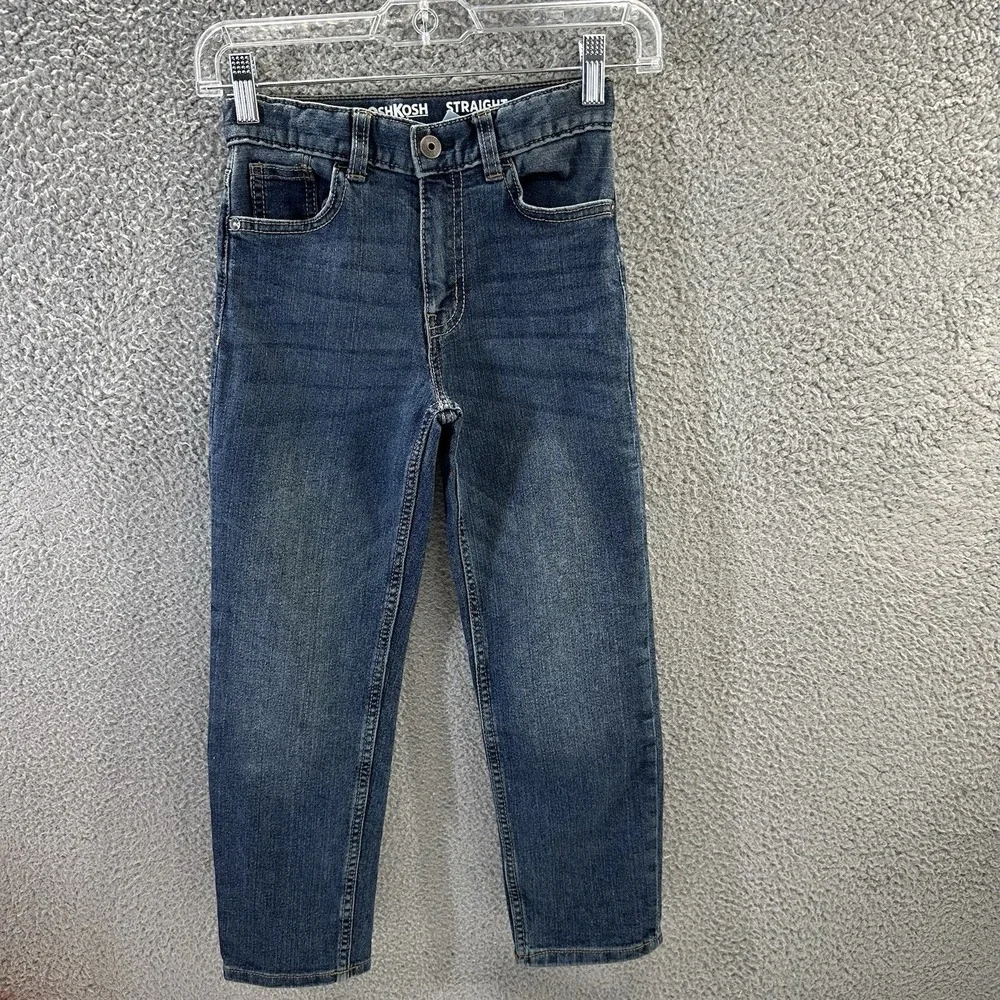 OshKosh B'gosh Jeans Boys Size 7R Blue Denim Classic Straight Leg Jeans